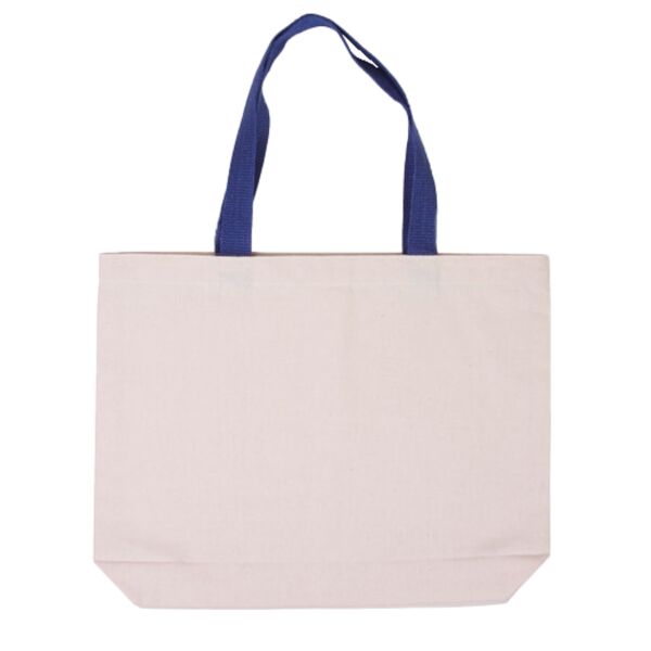 Cotton Canvas Tote Bag with Color Accents Thumbnail