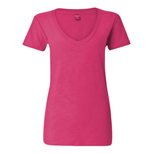 Women's V-Neck Slub T-Shirt Thumbnail