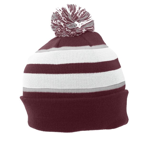 KNIT FOLD OVER POM-POM BEANIE Thumbnail